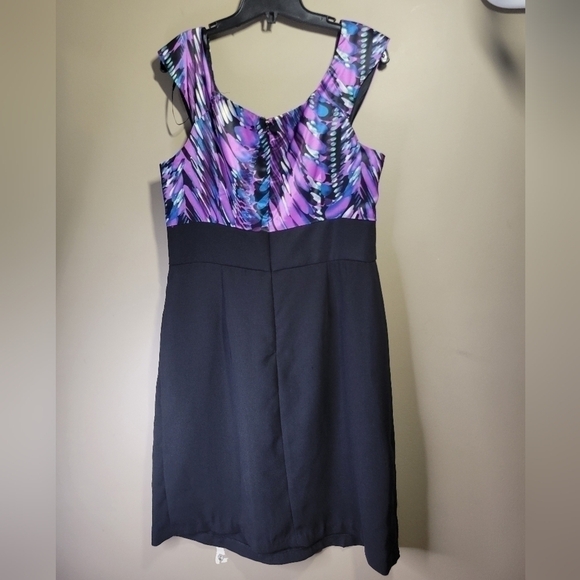 Perceptions New York, 14, black empire waist with purple abstract satin top - Picture 3 of 7